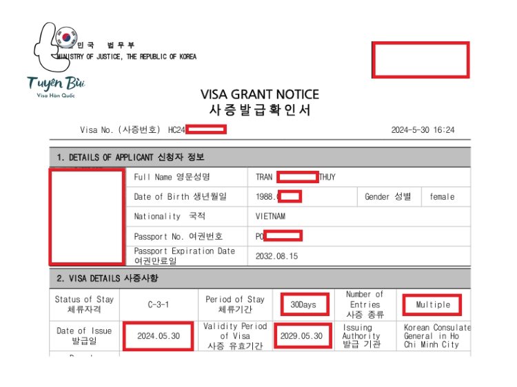 visa du lịch hàn quốc có thời hạn bao lâu